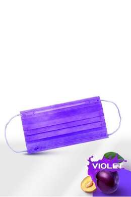 Маски медицинские 3-слойные с фиксатором, фиолетовые (50 шт)