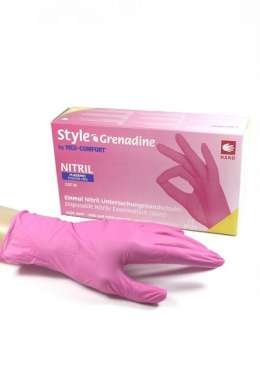 Перчатки нитриловые розовые неопудренные, р. M (100 шт)