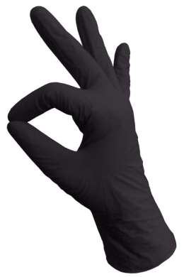 Перчатки нитриловые чёрные неопудренные, р. S (100 шт)