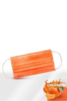 Маски медицинские 3-слойные с фиксатором, оранжевые (50 шт)