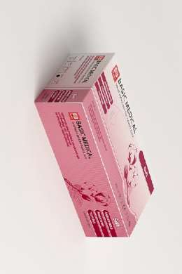 Перчатки нитриловые розовые неопудренные, р. S (100 шт)